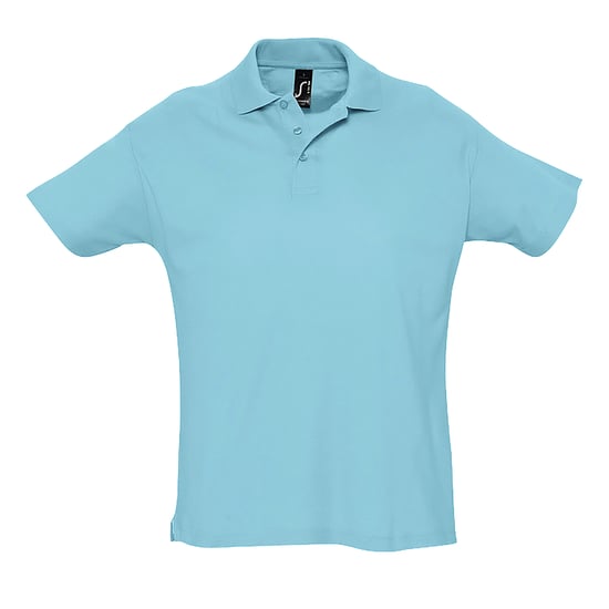 SOLS Mens Summer II Pique Short Sleeve Polo Shirt (Blue Atoll) - Image 1