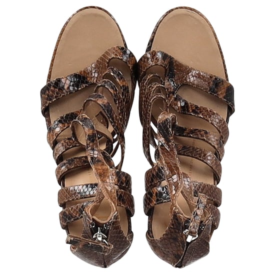 Giuseppe Zanotti Strappy Sandals in Brown Python Embossed Leather - Image 6