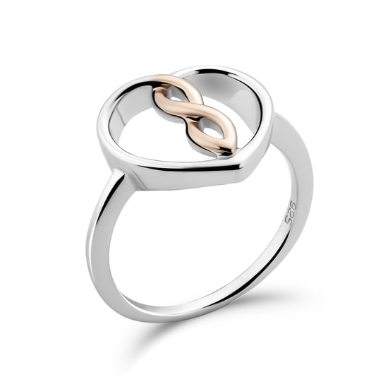 Orphelia 'Delilah' Women's 925 Sterling Silver Set: Necklace + Earrings + Ring - Silver/Rose SET-7475 - Image 5