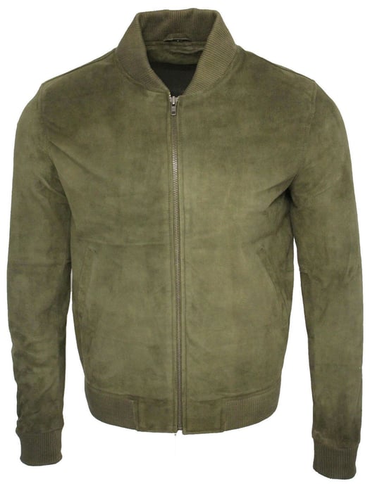 Varsity bomber jacket made of soft suede