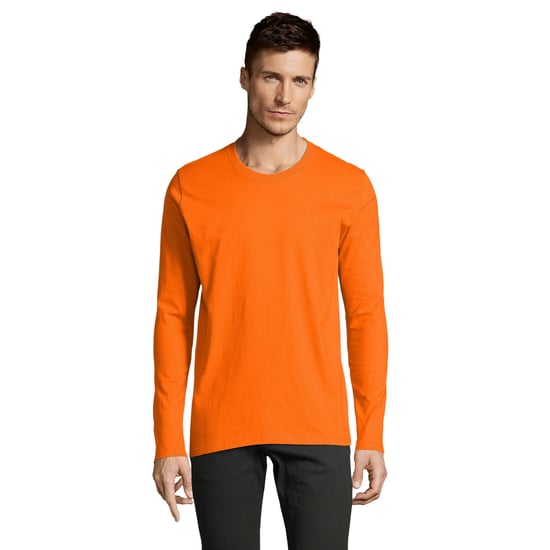 SOLS Mens Imperial Cotton Long-Sleeved T-Shirt (Orange) - Image 1