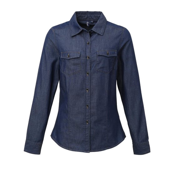 Premier Womens/Ladies Stitch Shirt (Indigo Denim) - Image 1
