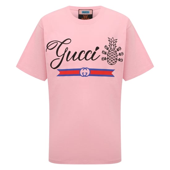 Gucci Pineapple Logo Oversized Fit Pink T-Shirt