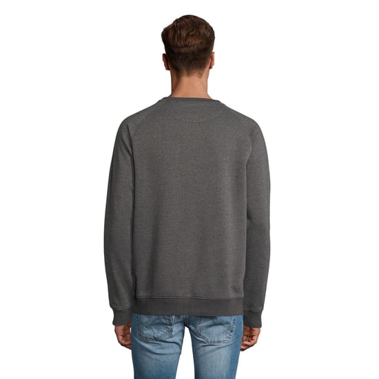 SOLS Unisex Adult Space Organic Raglan Sweatshirt (Charcoal Marl) - Image 6