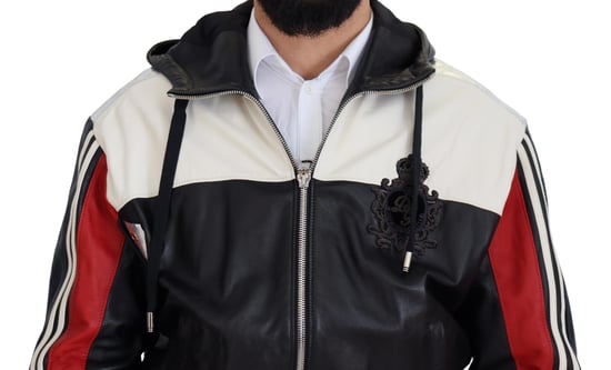 Chaqueta de hombre Blouson con capucha de cuero negro Dolce & Gabbana - Image 6