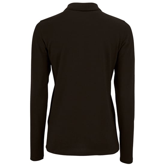 SOLS Womens/Ladies Perfect Long Sleeve Pique Polo Shirt (Black) - Image 2