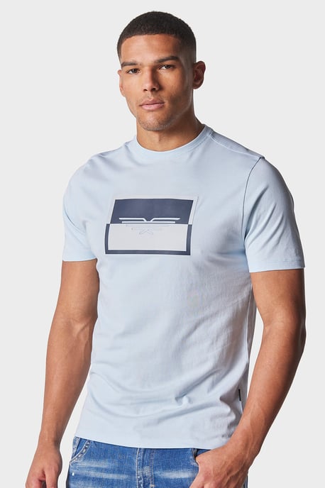 Oates Ice Blue Slim Fit T-Shirt