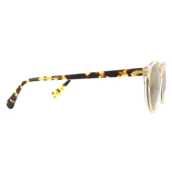 Gafas de sol Oliver Peoples Round para hombre en carey oscuro buff con espejo dorado. - Image 4