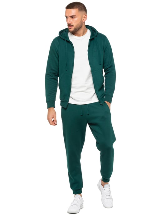Enzo | Conjunto de chándal con capucha y cremallera para hombre - Verde - Image 1