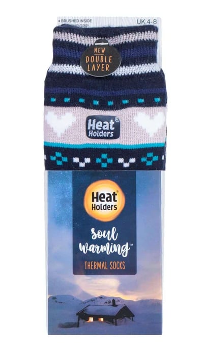 Calcetines térmicos antideslizantes de invierno Fairisle para mujer - Image 2