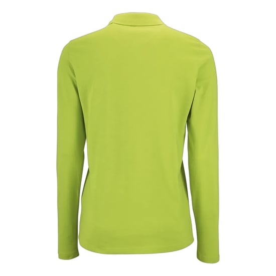 SOLS Womens/Ladies Perfect Pique Long-Sleeved Polo Shirt (Apple Green) - Image 2