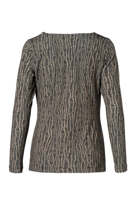 Caitlin Print Top Schwarz / Taupe - Image 5