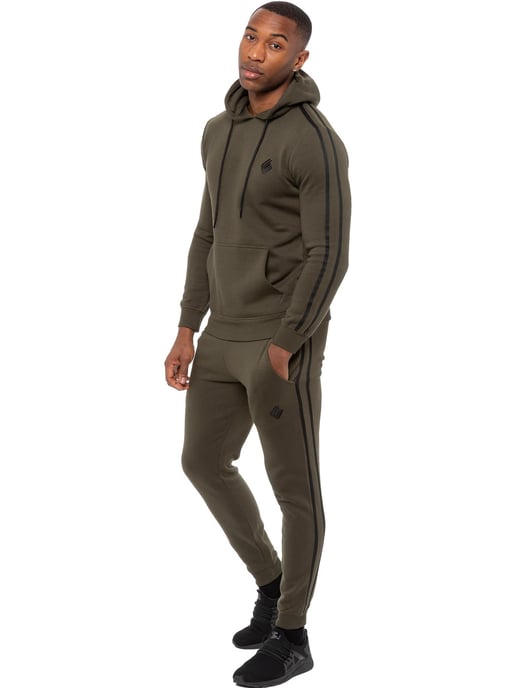 Enzo | Conjunto de Chándal con Capucha y Cinta de Pullover para Hombre - Caqui - Image 1
