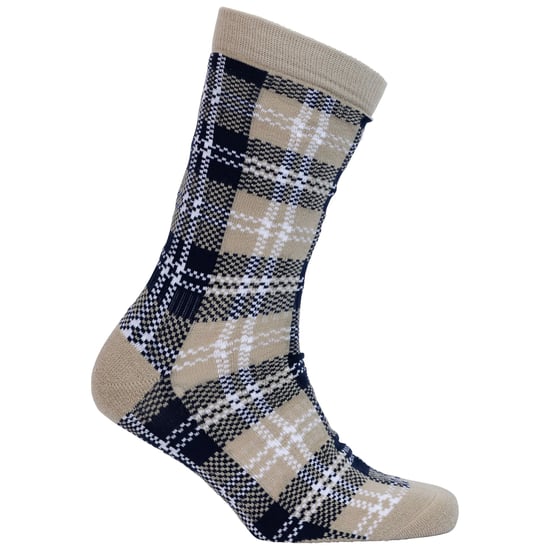Trespass Unisex Adult Fergus Checked Socks (Soft Stone) - Image 1
