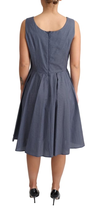 Vestido de algodón azul con lunares para mujer de Dolce & Gabbana, corte A, elástico - Image 4