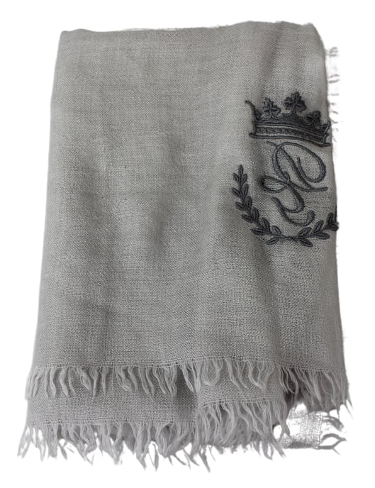 Bufanda para Hombre Dolce & Gabbana Color Blanco Roto con Bordado de Corona DG - Image 2