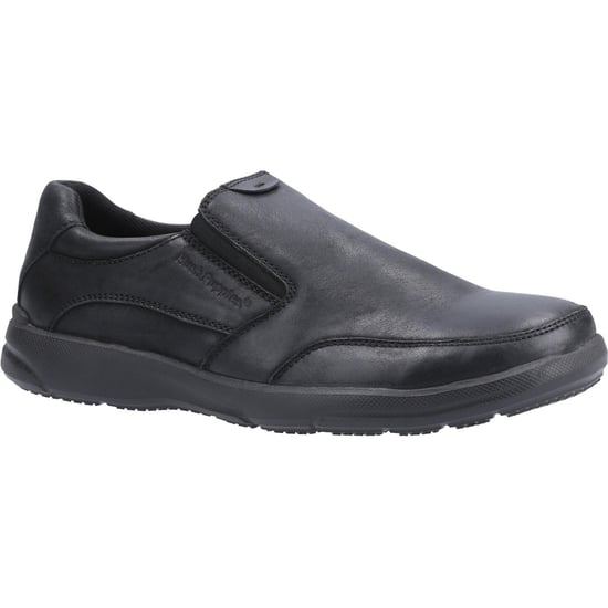 Hush Puppies Mens Aaron Slip On Leather Shoe (Black) - Image 1