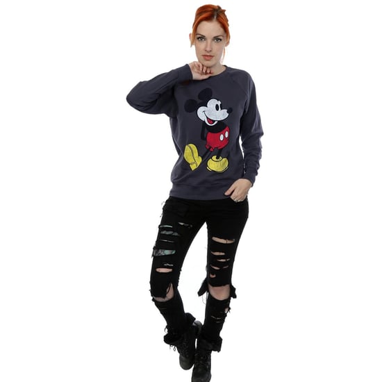 Disney Womens/Ladies Mickey Mouse Classic Kick Sweatshirt (Dark Heather) - Image 4