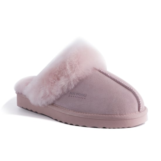 Aus Wooli "Sydney" Australia Sheepskin Wool Slippers, Pale Pink