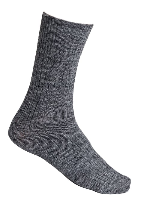 Calcetines de alpaca para mujer para invierno | Steven | Ladies Crew Boot Socks - Grey - Image 1