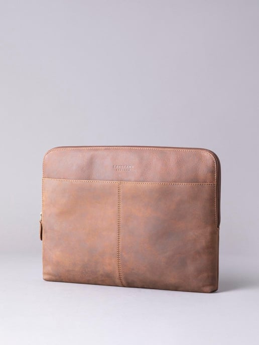 Hunter Leather Laptop Sleeve in Tan