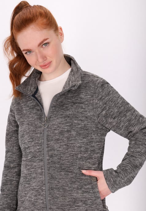 Dreimaster fleece jacket women Grey melange - Image 5
