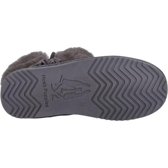 Hush Puppies Ayana Suede And Faux Fur Women's Grey Slippers - Image 3