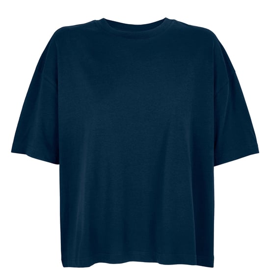 SOLS Womens/Ladies Boxy Organic Oversized T-Shirt (French Navy) - Image 1