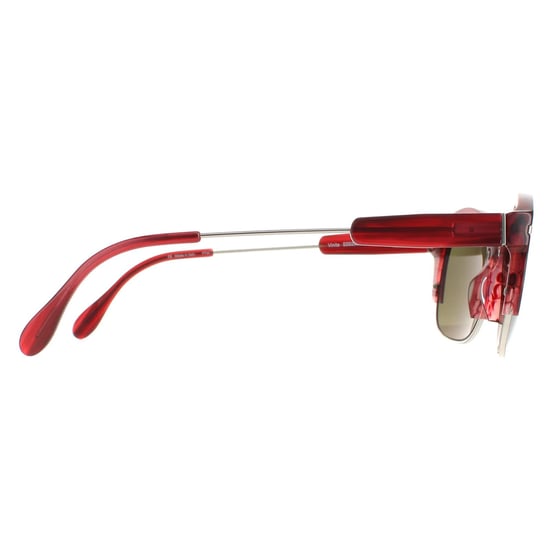 Serengeti Semi Rimless Womens Silver Red Streaky  Polarized Green 555nm Vinita