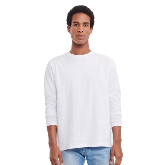 Russell Unisex Adult Plain Classic Long-Sleeved T-Shirt (White)