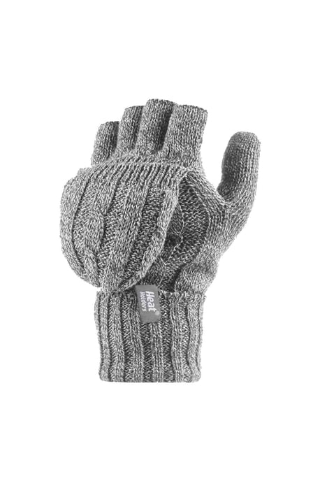 Women's Thermal Converter Fingerless Cable Knit 2.3 tog Gloves - Image 1