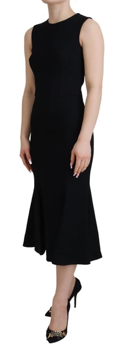 Vestido de mujer entallado con campana de viscosa negra de Dolce & Gabbana - Image 2