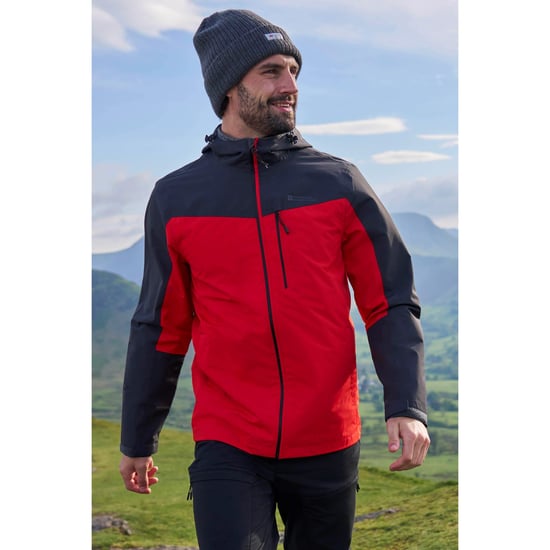 Mountain Warehouse Mens Brisk Extreme Colour Block Waterproof Jacket (Active Red) - Image 1
