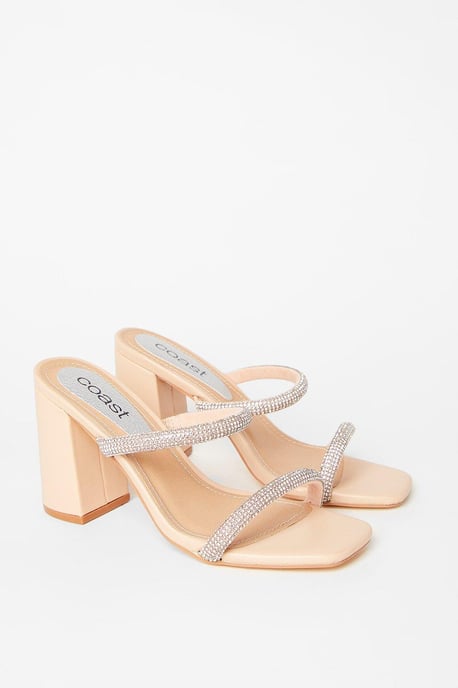 Tyla Diamante High Block Heeled Sandals