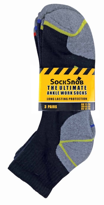 Calcetines de trabajo para hombre de algodón acolchado y corte bajo para botas con puntera de acero - Image 2