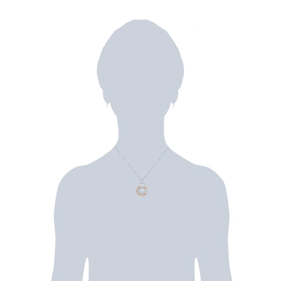Necklace with pendant sterling silver bicolor zirconia white Rafaela Donata - Image 3