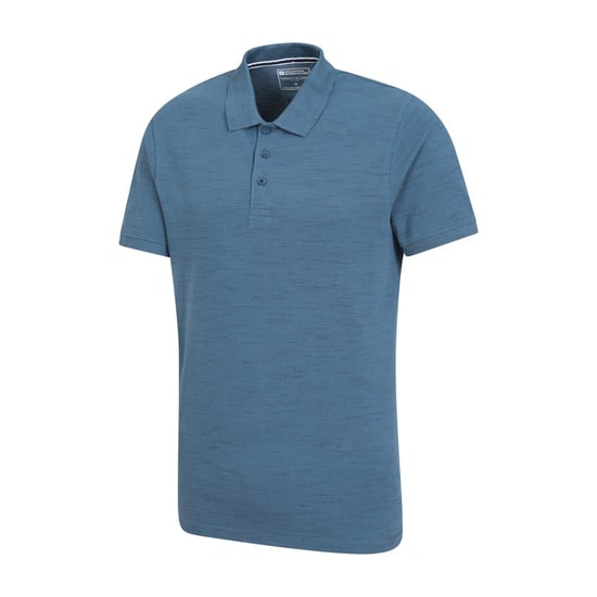 Mountain Warehouse Mens Dawnay Textured Pique Polo Shirt (Blue) - Image 3