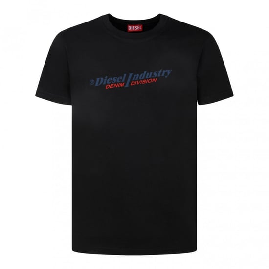 Camiseta negra con logo denim de Diesel Industry - Image 1