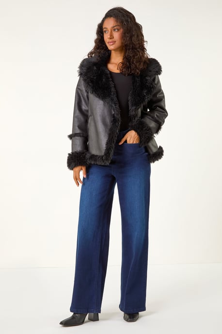 Faux Fur Aviator Jacket