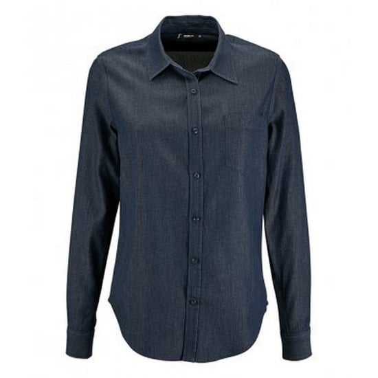 SOLS Womens/Ladies Barry Long Sleeve Denim Shirt (Denim Brut)