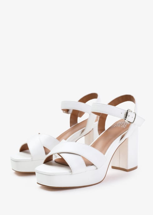 Wheres That From Womens 'Marcia' Wide Fit Statement Platform Strappy Block High Heels