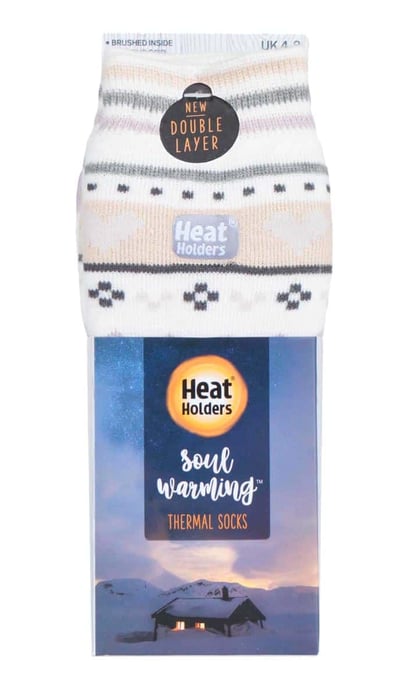 Calcetines térmicos antideslizantes de invierno Fairisle para mujer - Image 2