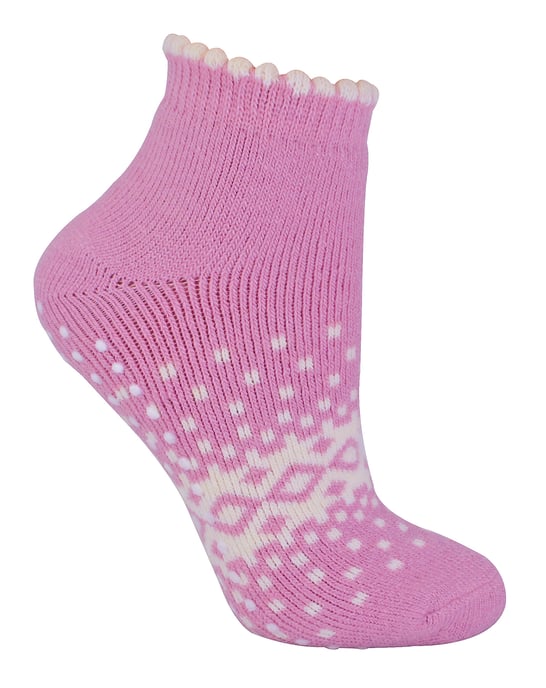 Sock Snob - Calcetines Tobilleros Térmicos de Lana Antideslizantes de Corte Bajo para Mujer - Rosa - Image 1