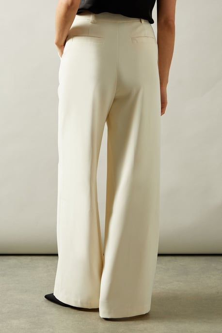 High Waist Pintuck Straight Trouser