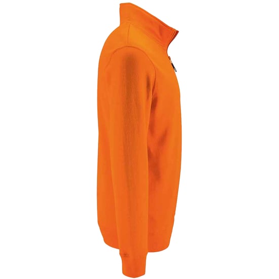 SOLS Mens Stan Zip Standing Collar Jumper (Orange) - Image 3