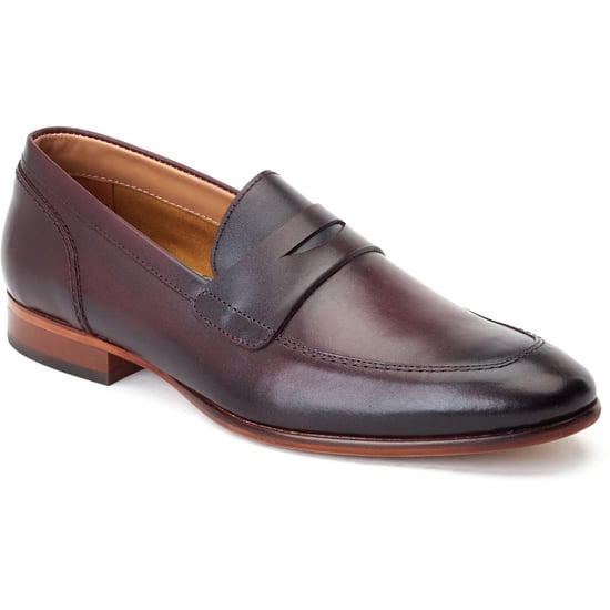 Base London Bruno Leather Men's Bordo Loafers - Image 1