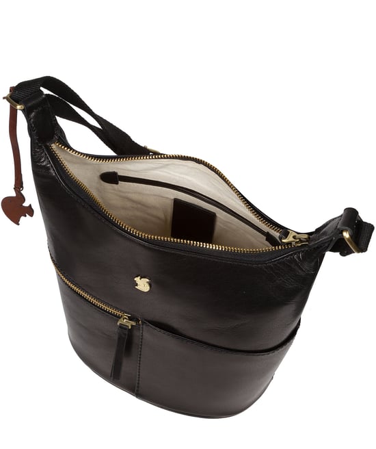Little Kristin' Black Leather Shoulder Bag