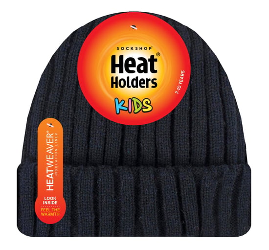 Heat Holders - Gorro de invierno de canalé para niños - Negro - Image 2