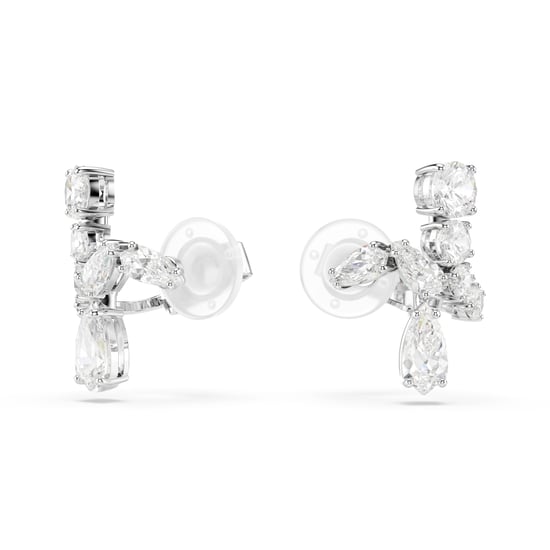 Swarovski 'Matrix' Women's Base Metal Clip Earrings - Silver 5692523 - Image 2