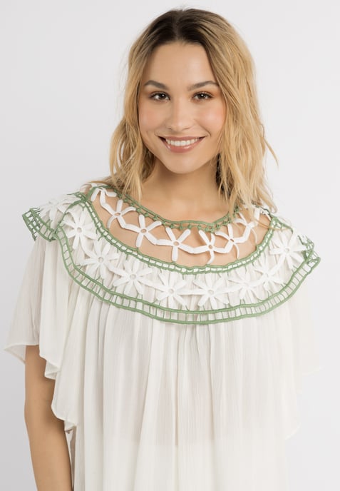 IZIA shirt with floral lace gaya